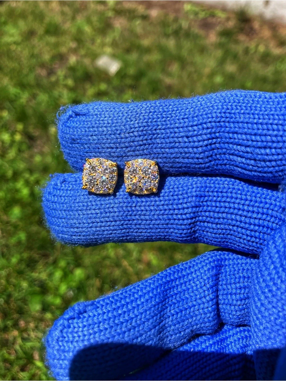 Brand New 925 Sterling Silver (Gold) Moissanite Earrings